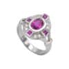 Bague or blanc saphir rose