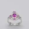 Bague or blanc saphir rose