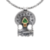 Pendentif héraclès tsavorite saphir orange
