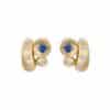 Boucles d'oreilles saphirs bleu diamants