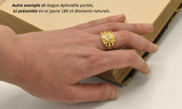 Bague aphrodite en or 18K et diamants naturels inspirée de l'Histoire