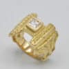 Bague diamant princesse or jaune
