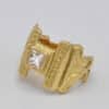 Bague diamant princesse or jaune