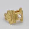 Bague diamant princesse or jaune