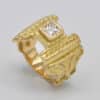 Bague diamant princesse or jaune