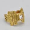Bague diamant princesse or jaune
