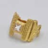 Bague diamant princesse or jaune