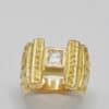 Bague diamant princesse or jaune