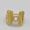Bague diamant princesse or jaune
