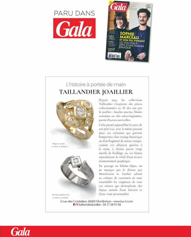 Article magazine GALA Taillandier créateur joaillier