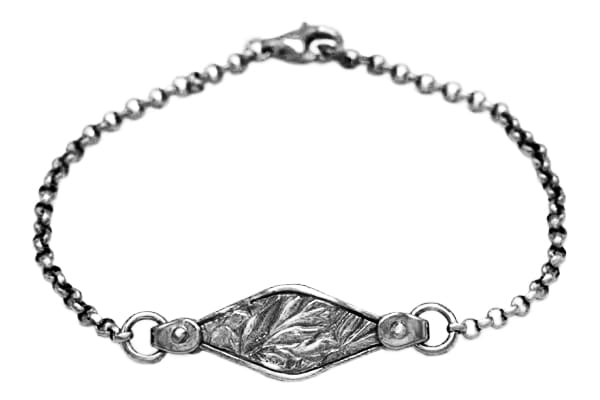 Bracelet-feuillage-gourmette-argent-925-Taillandier-joaillier-magnolia