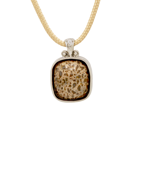 Pendentif argent os de dinosaure