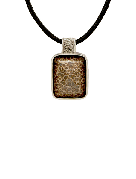 Pendentif argent os de dinosaure