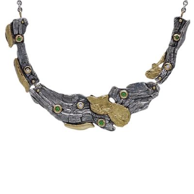 Collier-cepdevigne-or-argent-tsavorite-diamant-Taillandier-joaillier