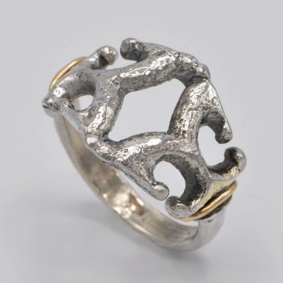 Bague homme argent or