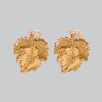 Boucles d'oreilles feuilles de vigne