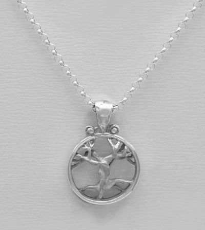 Pendentif arbre de vie or blanc